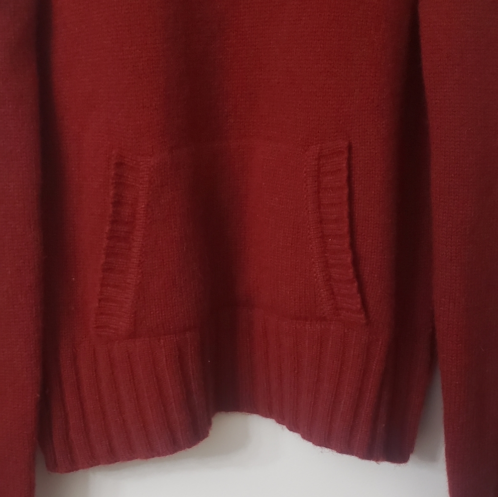 J. Crew Rust Red Button Up Split Turtle Neck Swea… - image 3